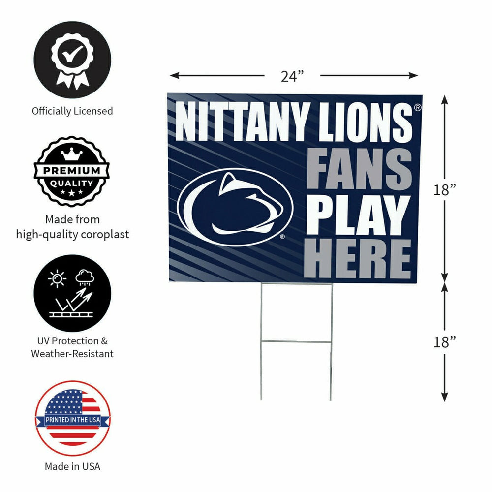 Penn State Coroplast Yard Sign "Fans Play Here" - Collegiate Home