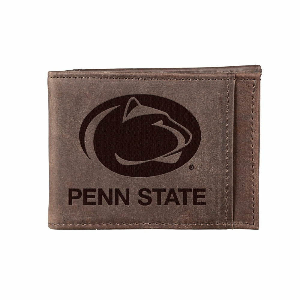 Slim Bi-Fold Wallet with RFID Blocking, Penn State, Brown - Collegiate Home