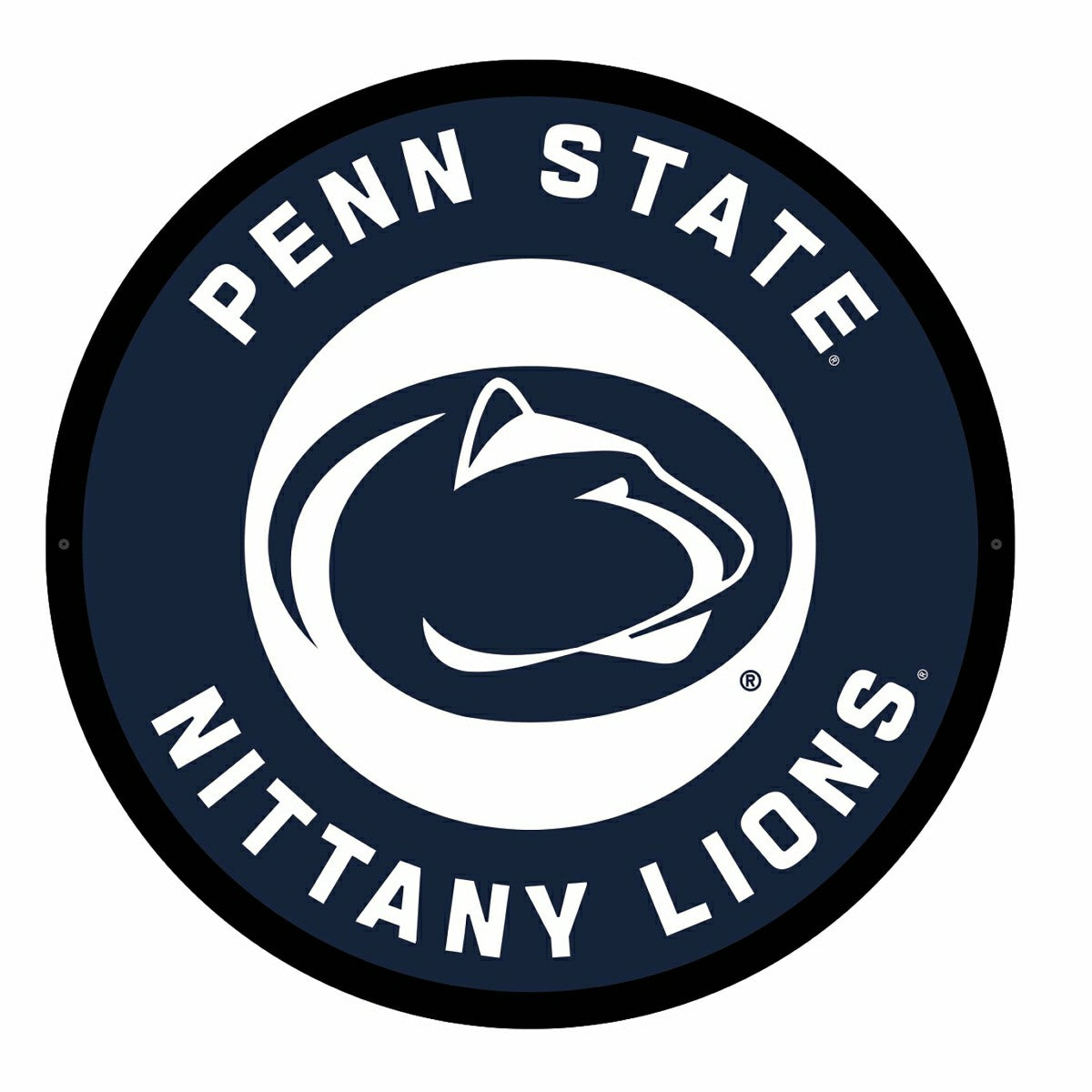 LED Wall Decor, College Football Round, Penn State - Collegiate Home