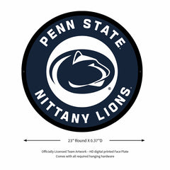 LED Wall Decor, College Football Round, Penn State - Collegiate Home