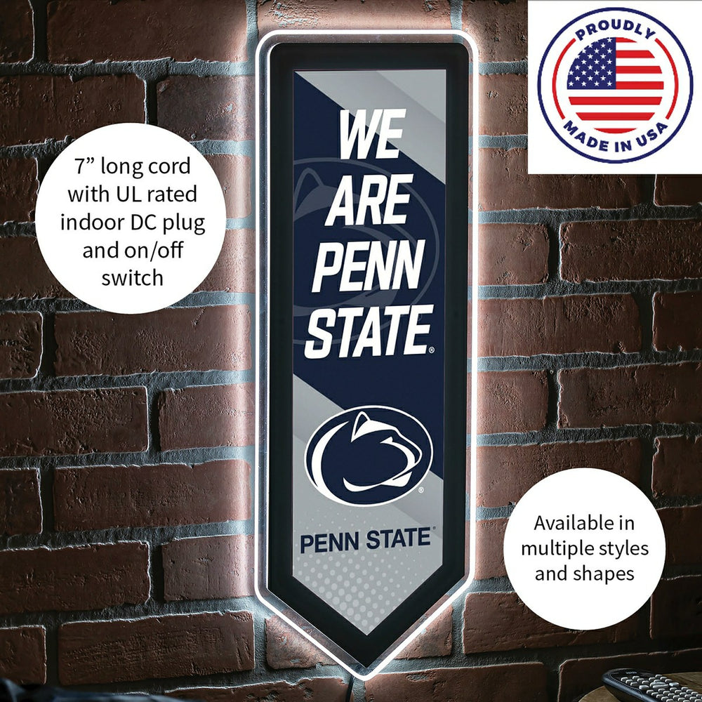 LED Wall Decor, College Football Pennant, Penn State - Collegiate Home