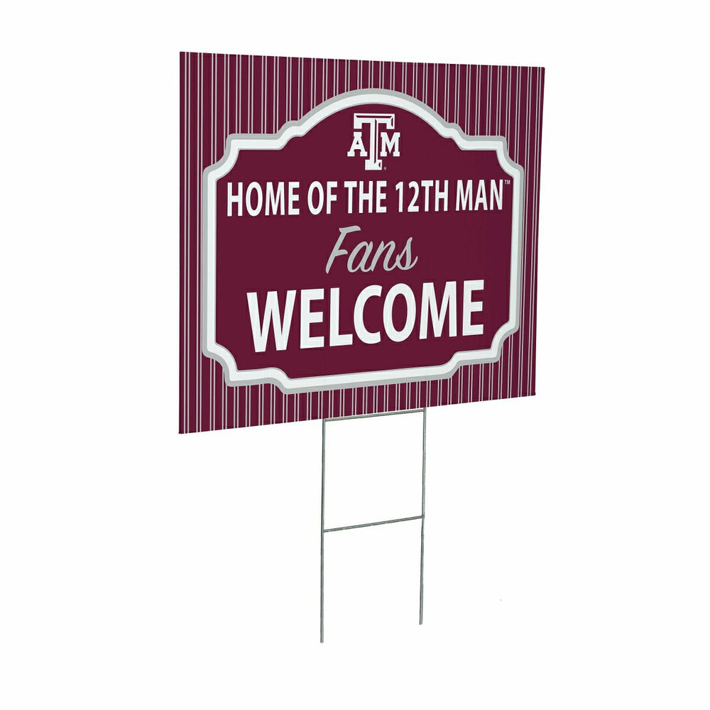Texas A&M Coroplast Yard Sign, "Fans Welcome" - Collegiate Home