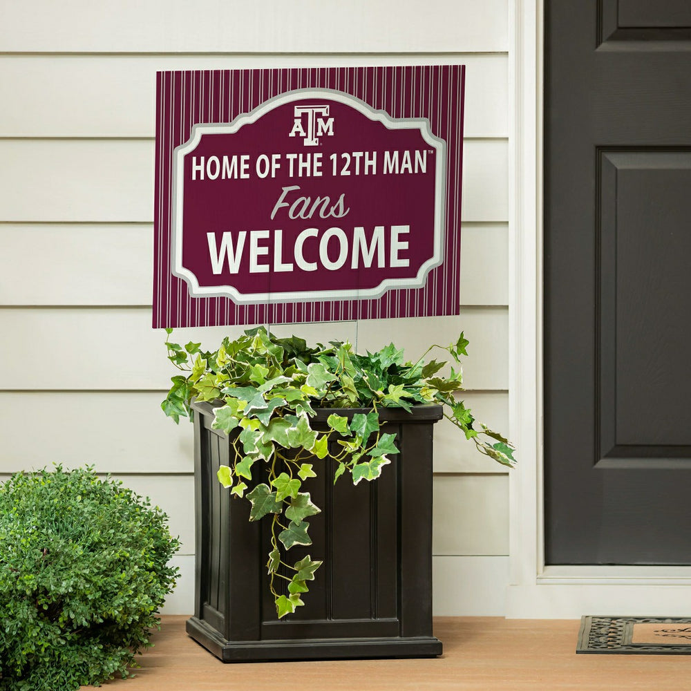Texas A&M Coroplast Yard Sign, "Fans Welcome" - Collegiate Home