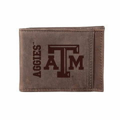 Front Pocket Wallet w/ RFID Blocking, Texas A&M, Brown - Collegiate Home
