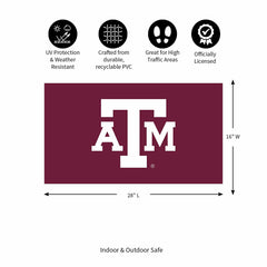 Full Color PVC Mat, 16" x 28", Texas A&M - Collegiate