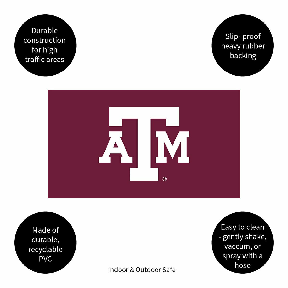 Full Color PVC Mat, 16" x 28", Texas A&M - Collegiate