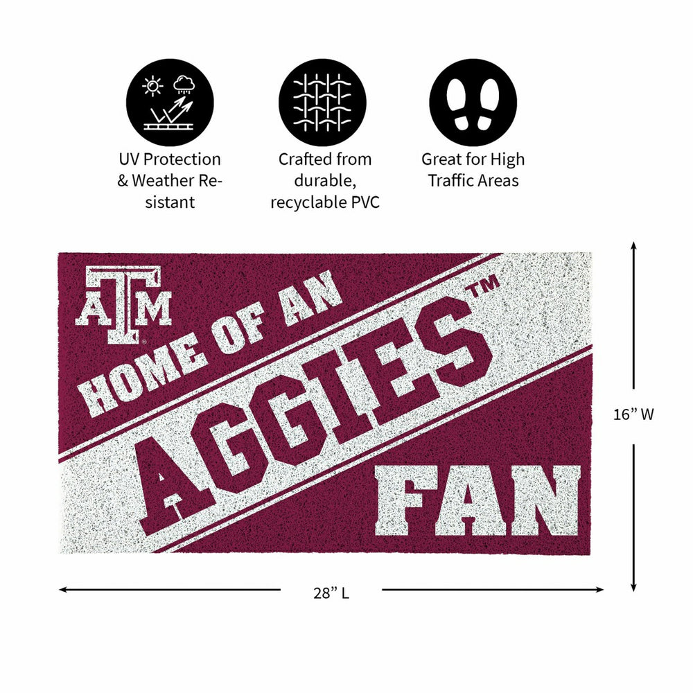 Texas A&M, PVC Mat COLOR, Home of a Fan - Collegiate