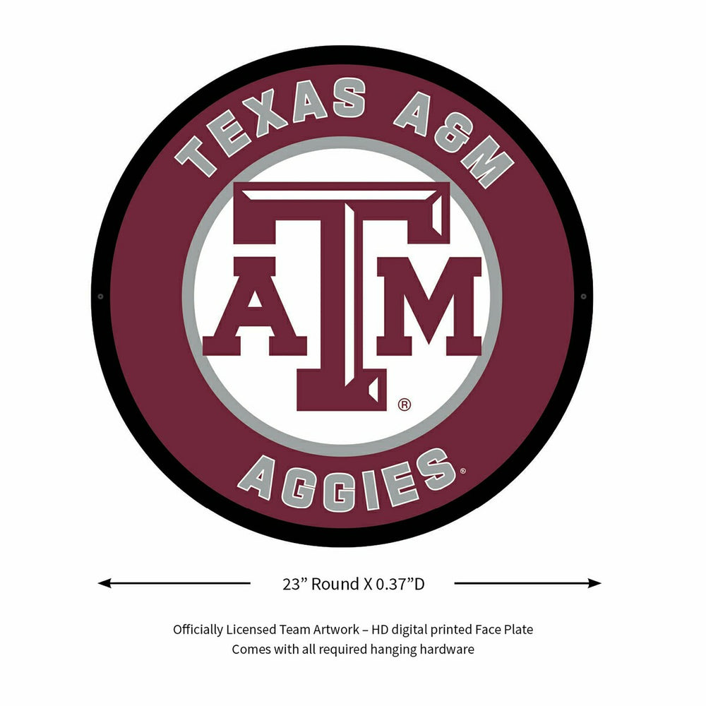 LED Wall Decor, Round, Texas A&M - Collegiate Home