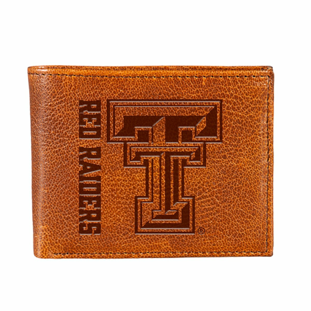 Texas Tech University, Embossed 100% Genuine Tumbled Leather Passcase  - Collegiate Home