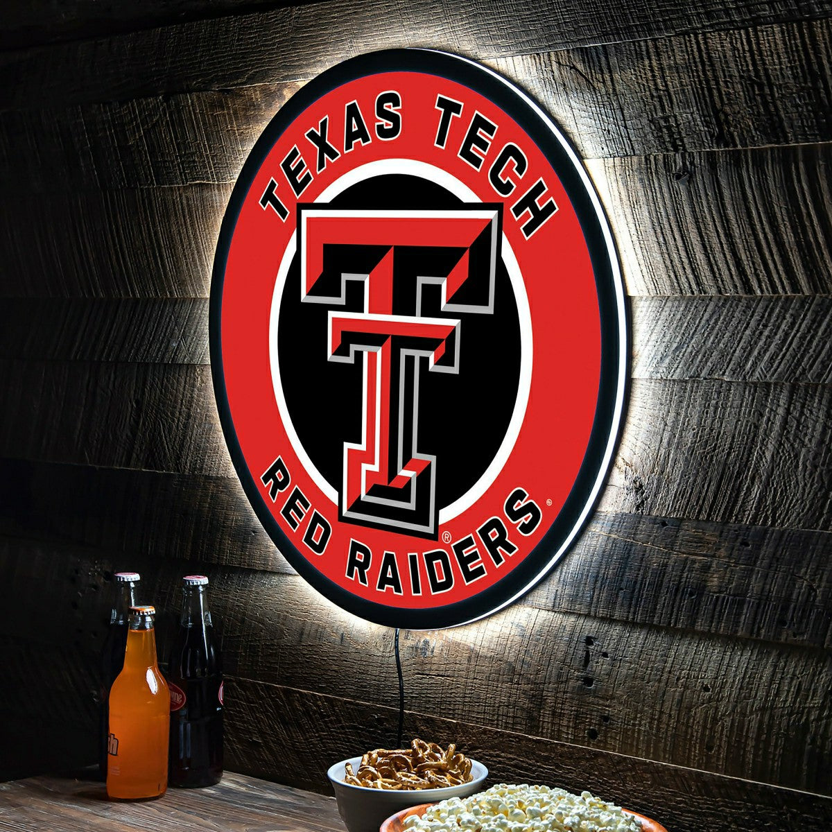 LED Wall Decor, Round, Texas Tech University - Collegiate Home