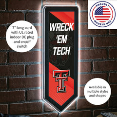 LED Wall Decor, Pennant, Texas Tech University - Collegiate Home