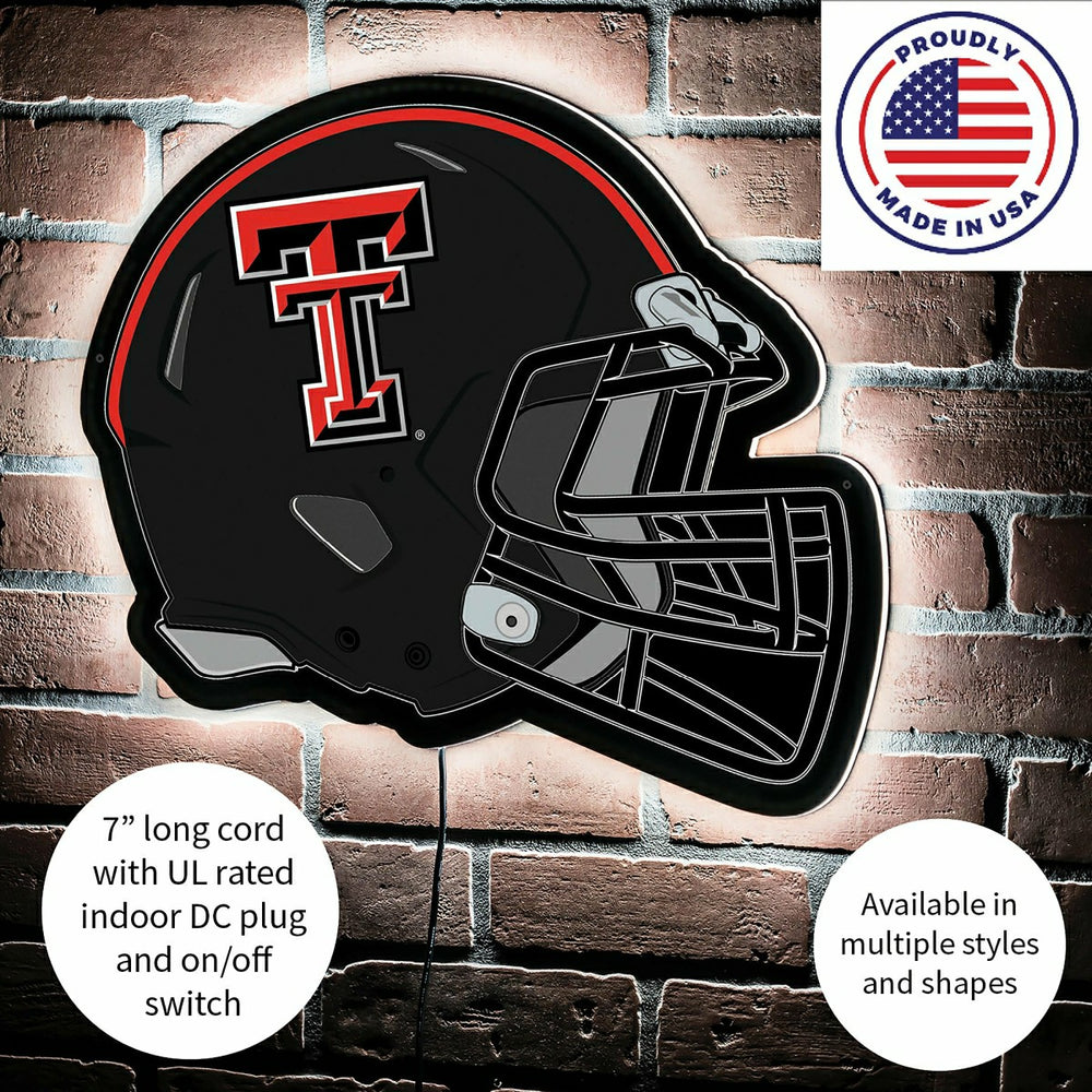 LED Wall Decor, Helmet, Texas Tech University - Collegiate Home