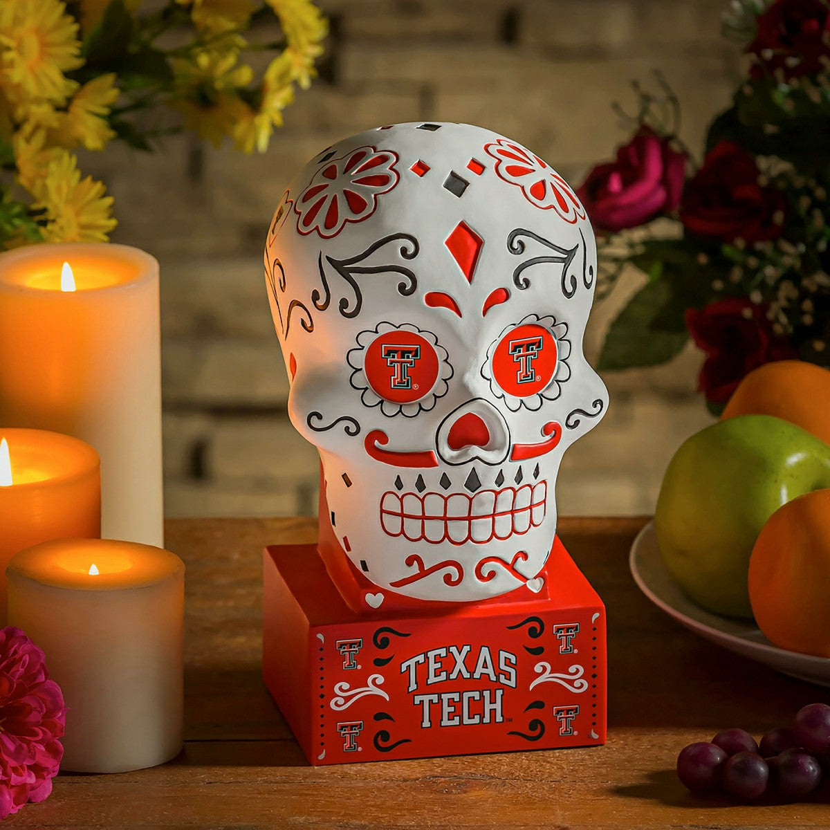 Texas Tech, Sugar Skull Statue - Collegiate Home