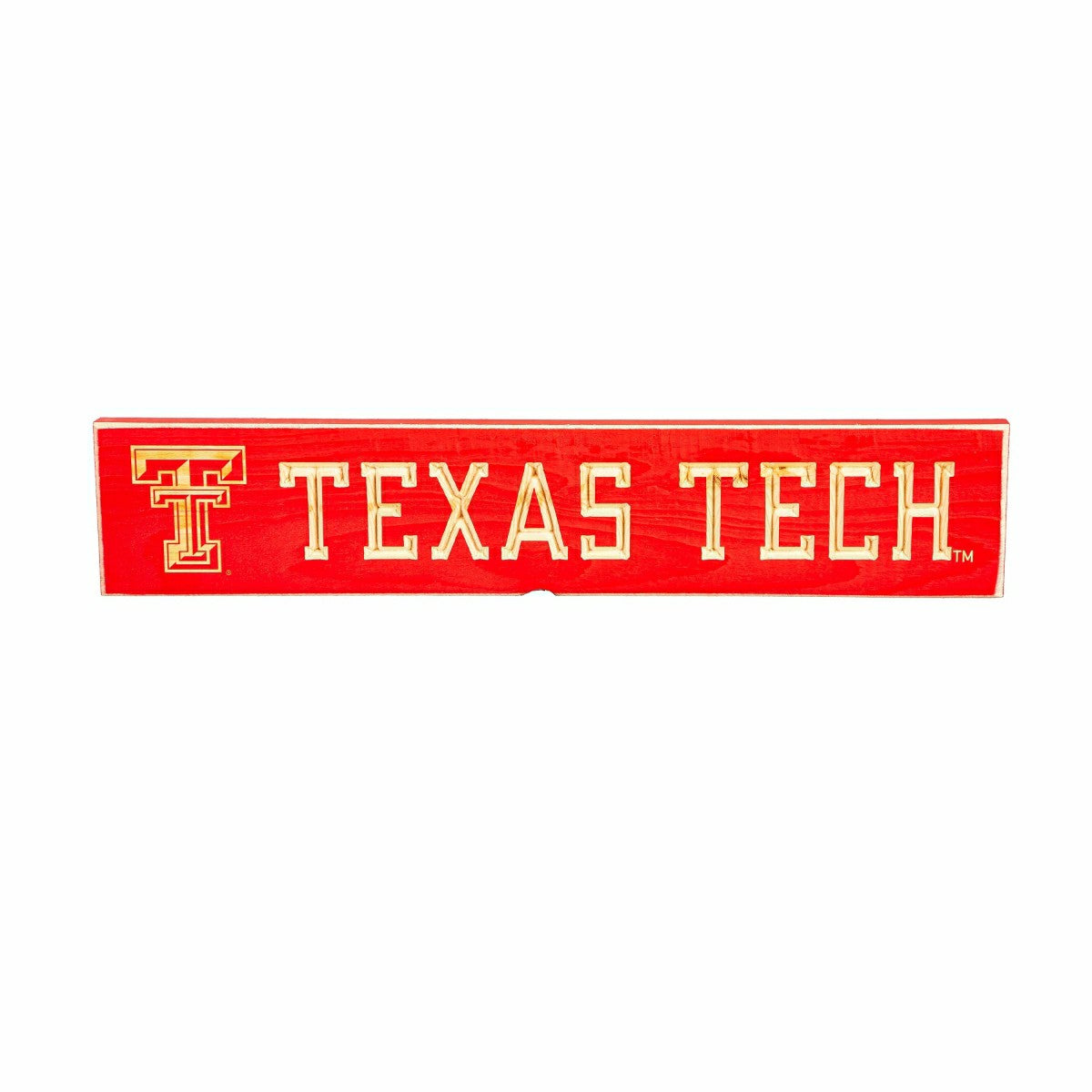 Texas Tech University Engraved Wood Sign, 3.5" x 18" - Collegiate Home
