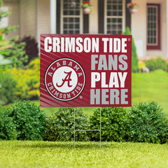 University of Alabama Coroplast Yard Sign "Fans Play Here" - Collegiate Home