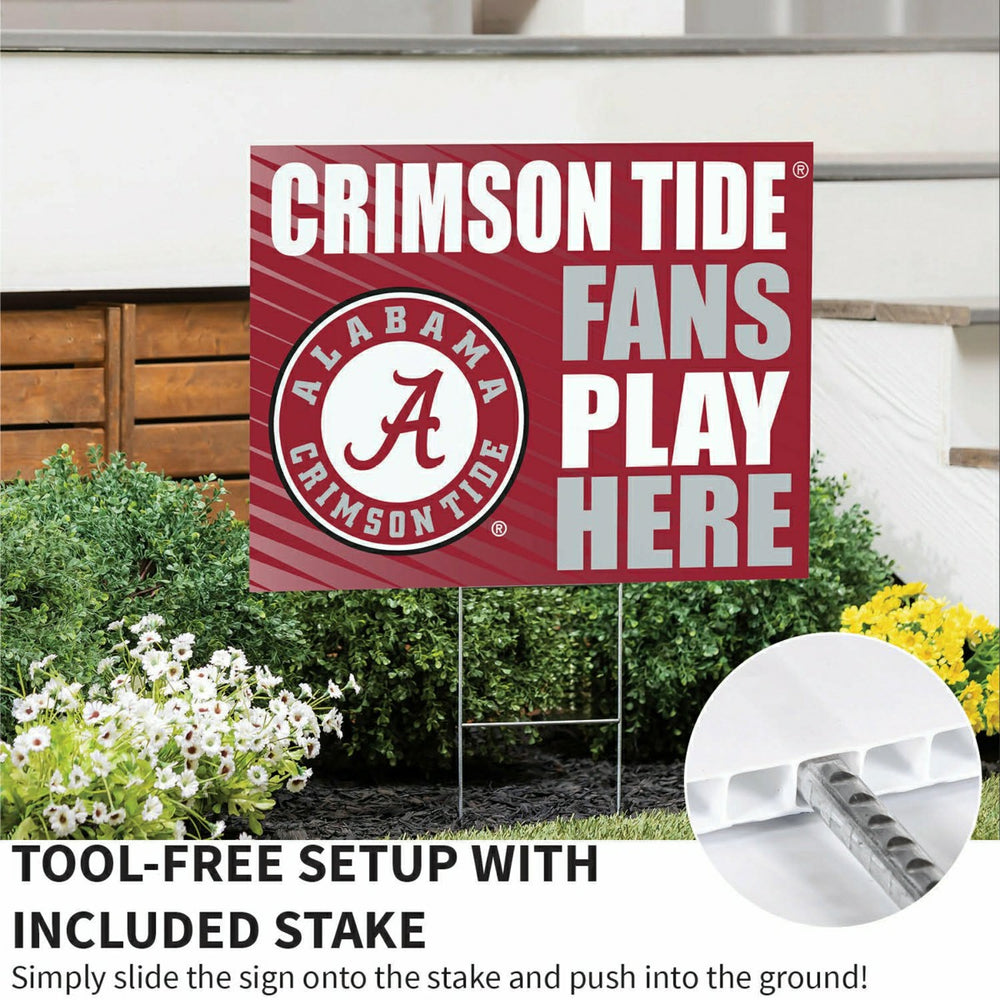 University of Alabama Coroplast Yard Sign "Fans Play Here" - Collegiate Home