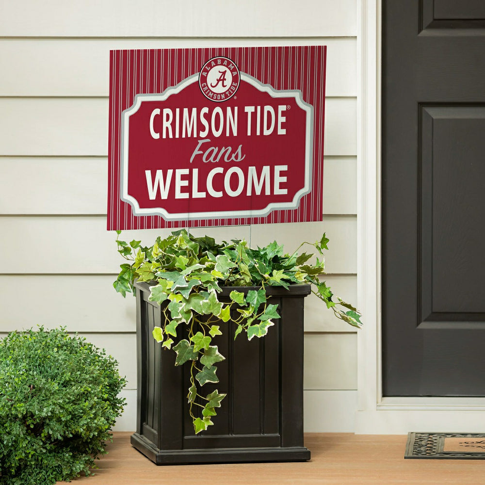 University of Alabama Coroplast Yard Sign, "Fans Welcome" - Collegiate Home