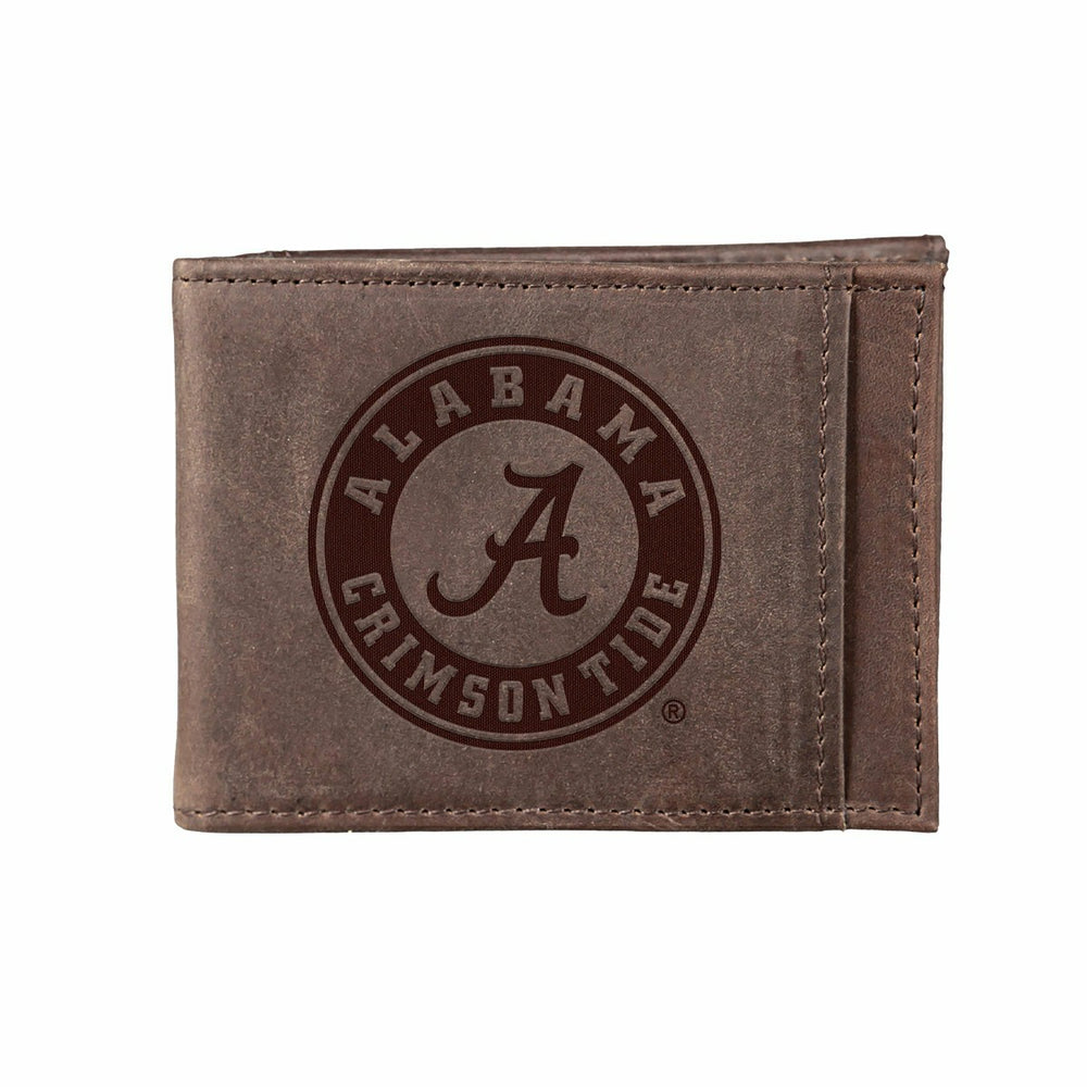 Front Pocket Wallet w/ RFID Blocking, University of Alabama, Brown - Collegiate Home