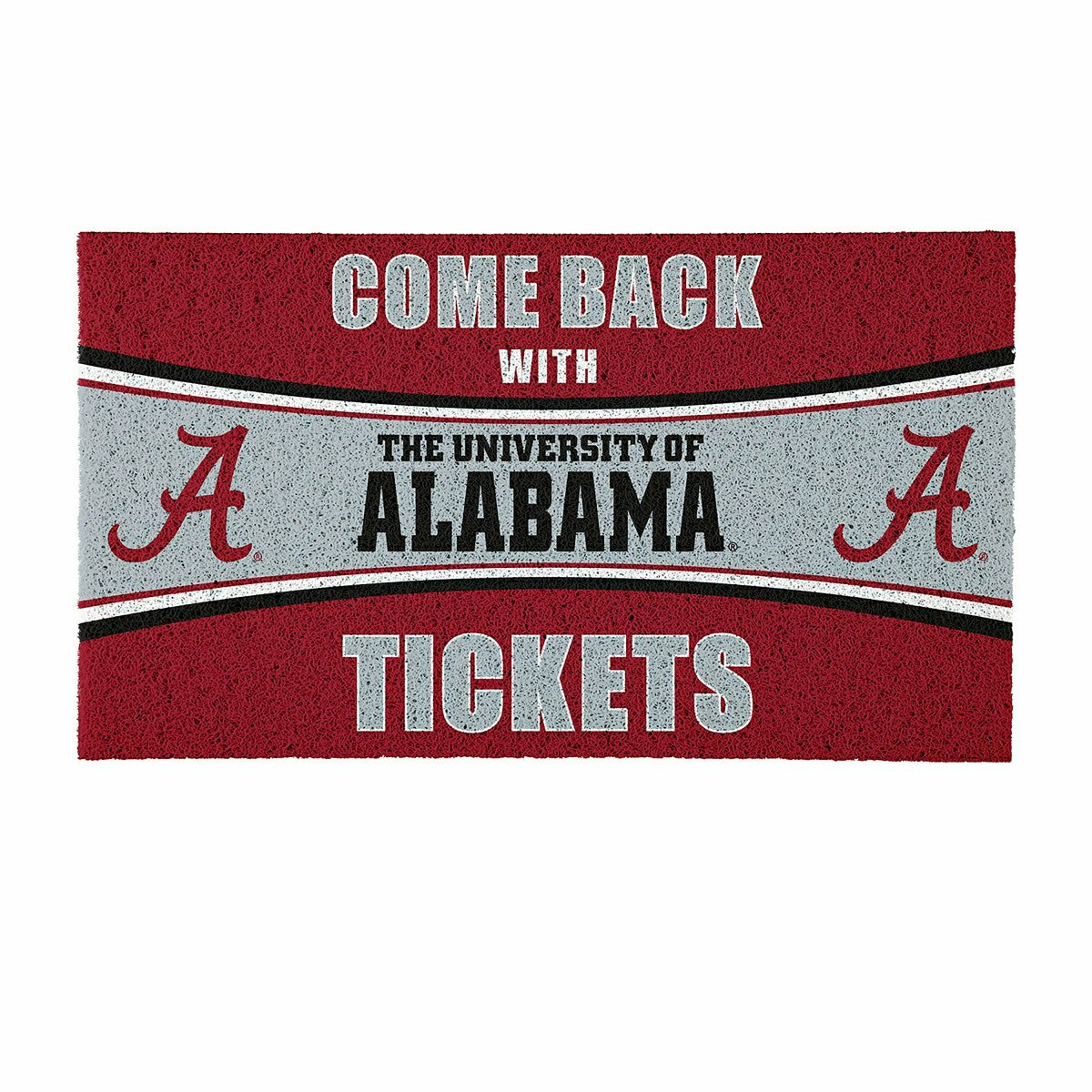 28" x 16" PVC Trapper Mat, Come Back with Tickets, University of Alaba - Collegiate