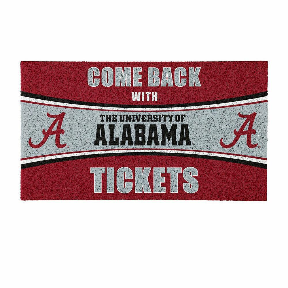 28" x 16" PVC Trapper Mat, Come Back with Tickets, University of Alaba - Collegiate