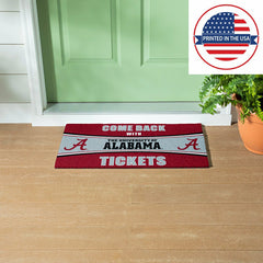 28" x 16" PVC Trapper Mat, Come Back with Tickets, University of Alaba - Collegiate