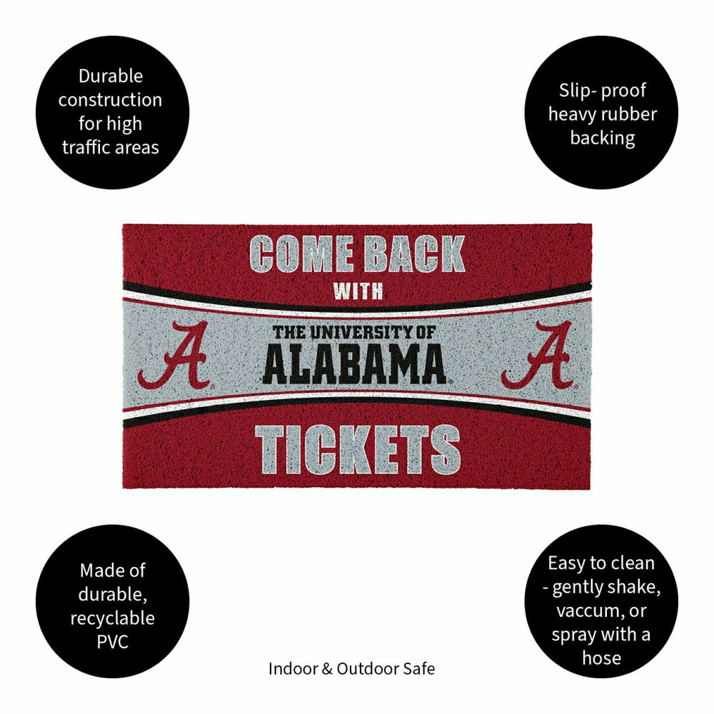 28" x 16" PVC Trapper Mat, Come Back with Tickets, University of Alaba - Collegiate