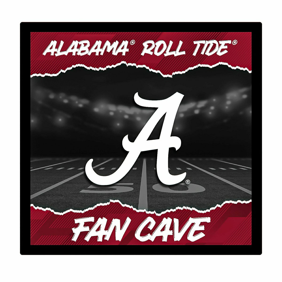 University of Alabama 23"H x 23"L LED Wall Decor, Edgelite, Square - Collegiate Home
