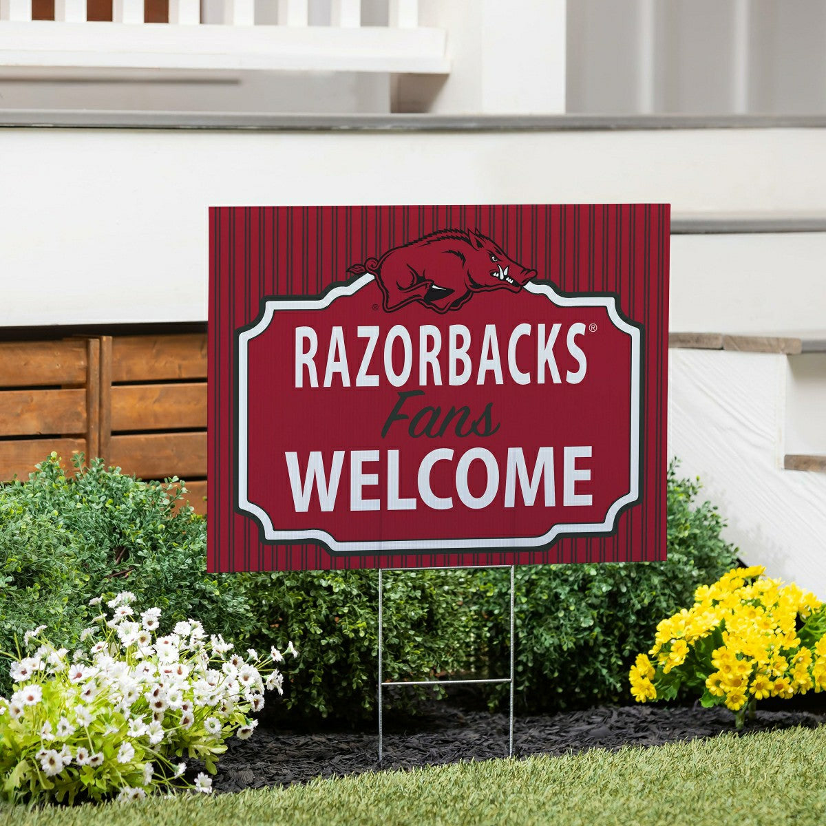 University of Arkansas Coroplast Yard Sign, "Fans Welcome" - Collegiate Home