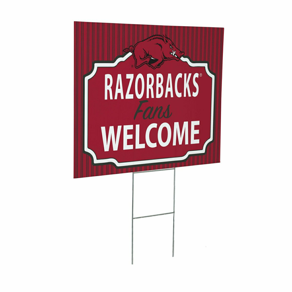 University of Arkansas Coroplast Yard Sign, "Fans Welcome" - Collegiate Home