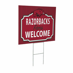 University of Arkansas Coroplast Yard Sign, "Fans Welcome" - Collegiate Home