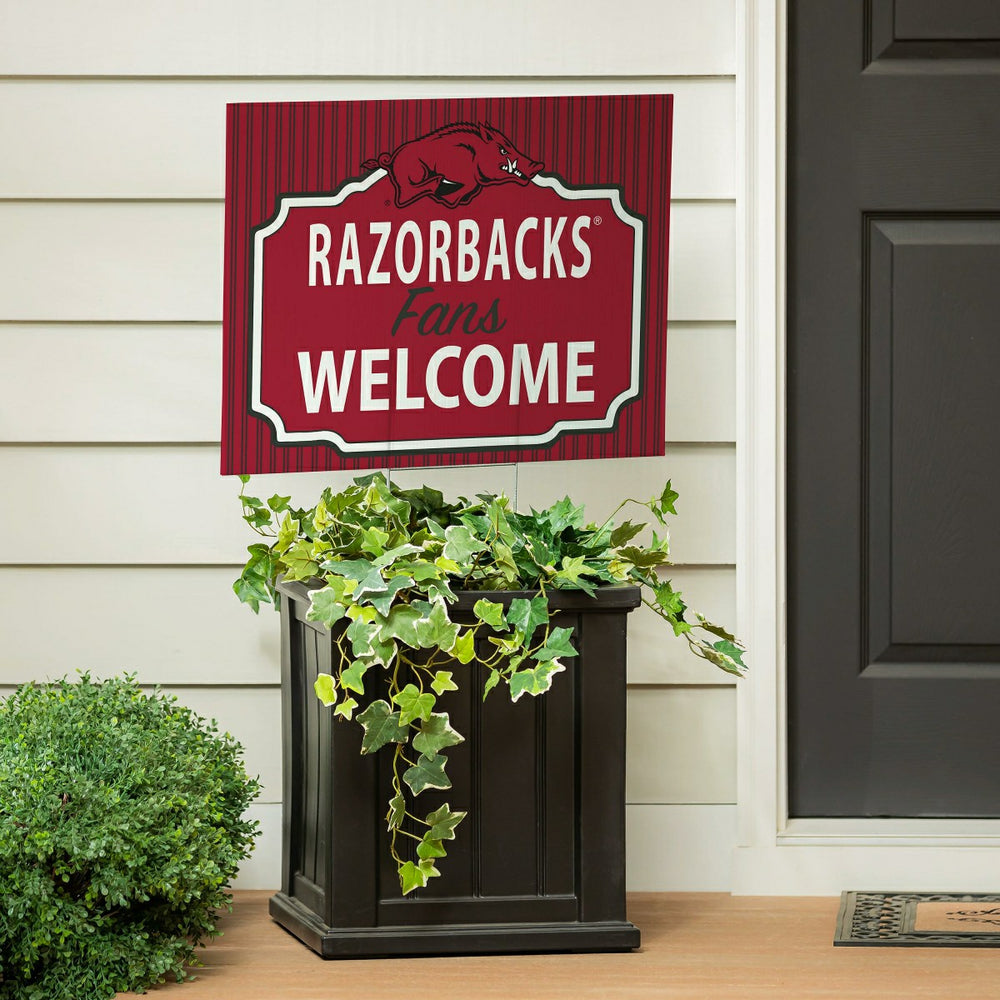 University of Arkansas Coroplast Yard Sign, "Fans Welcome" - Collegiate Home