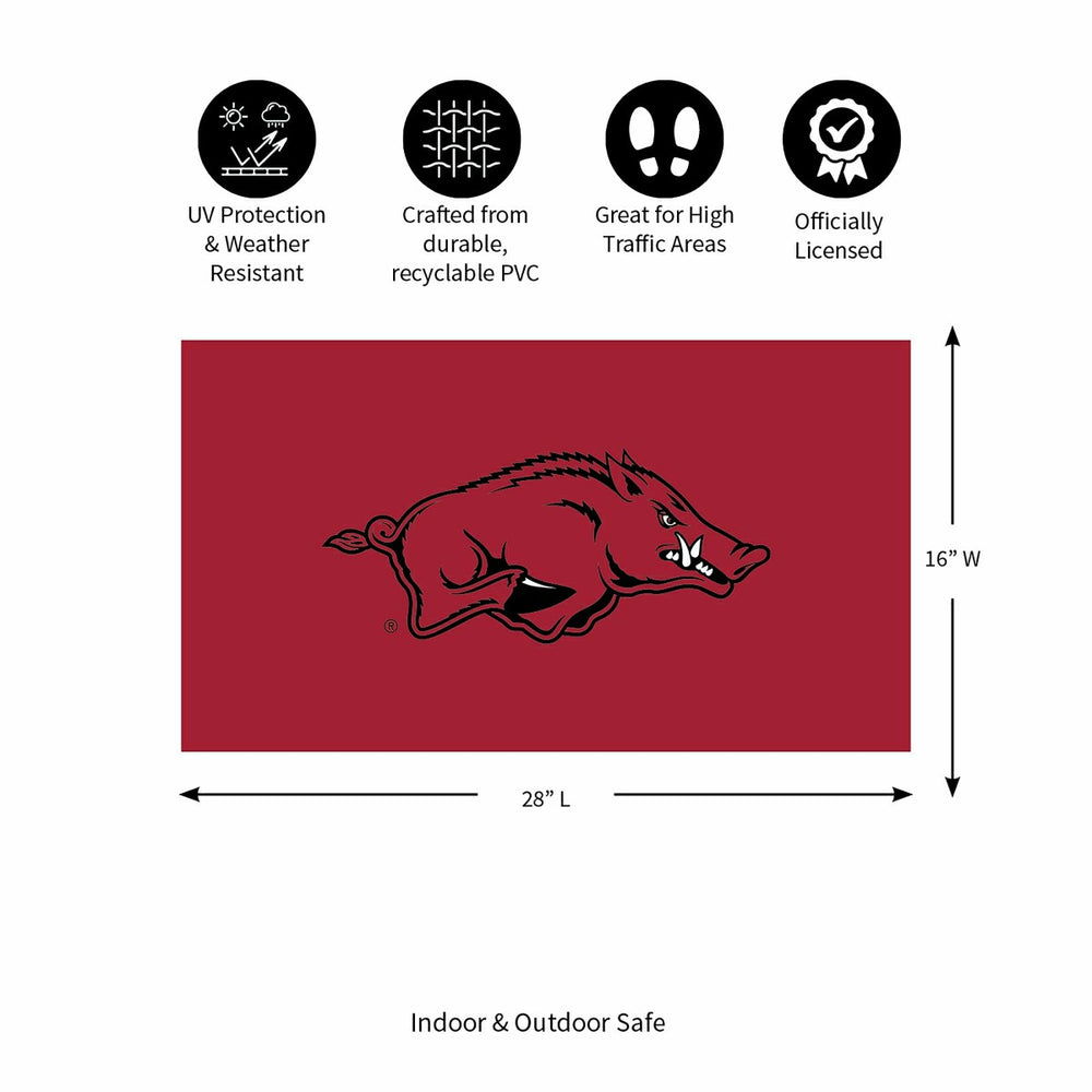 Full Color PVC Mat, 16" x 28", University of Arkansas - Collegiate