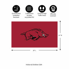 Full Color PVC Mat, 16" x 28", University of Arkansas - Collegiate