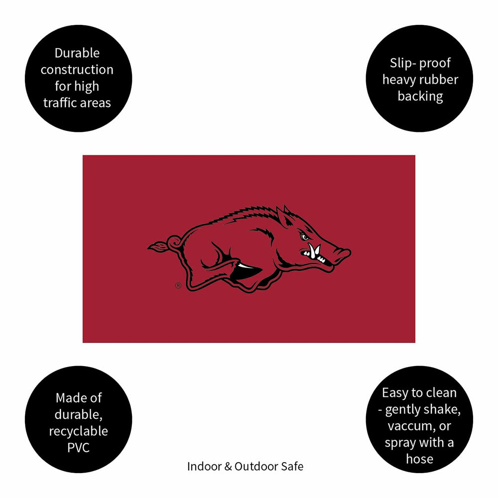 Full Color PVC Mat, 16" x 28", University of Arkansas - Collegiate