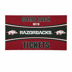 28" x 16" PVC Trapper Mat, Come Back with Tickets, University of Arkan - Collegiate