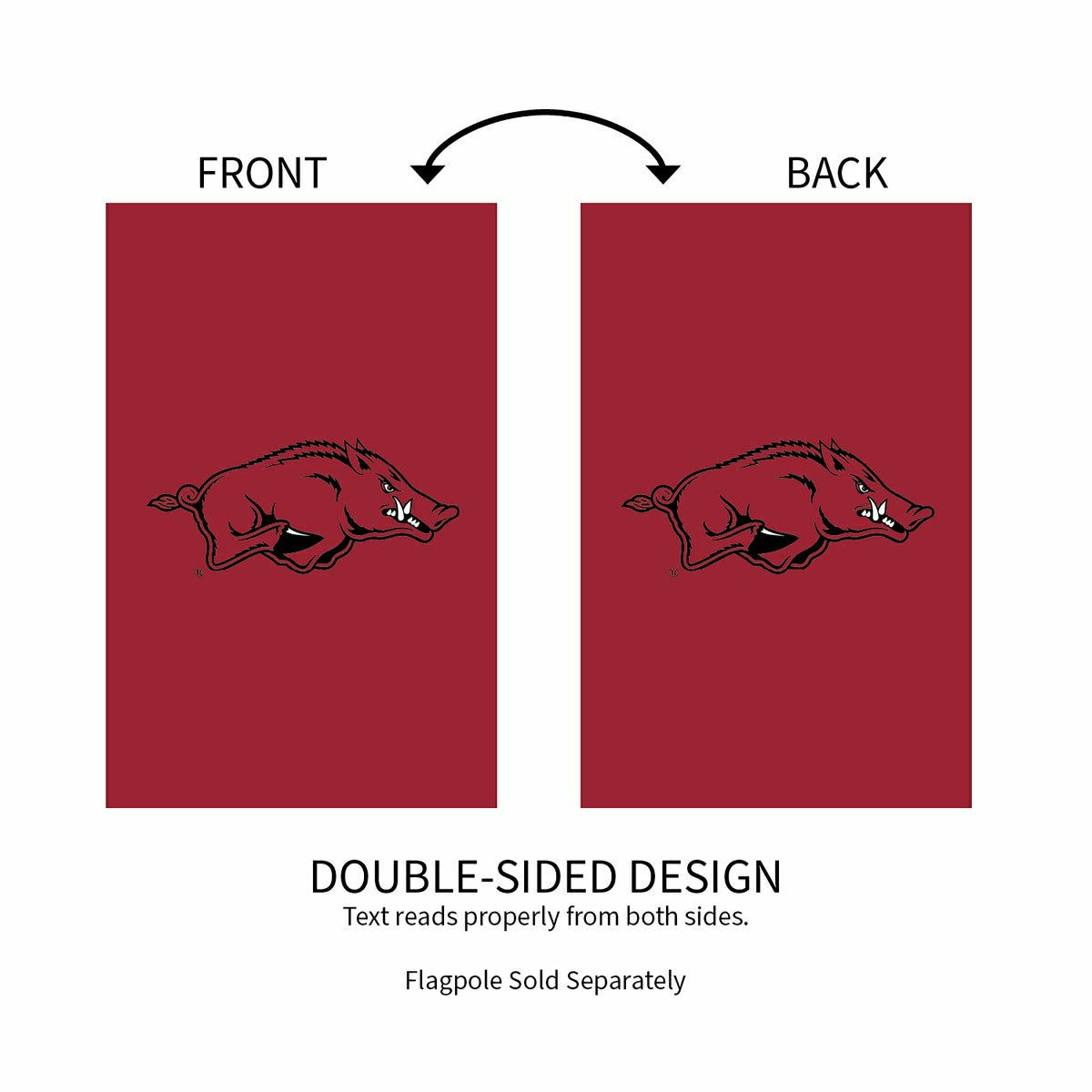 Applique Flag, Reg, University of Arkansas - Collegiate Home
