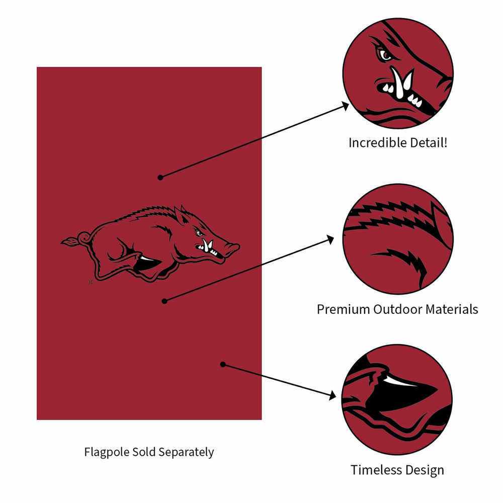 Applique Flag, Reg, University of Arkansas - Collegiate Home