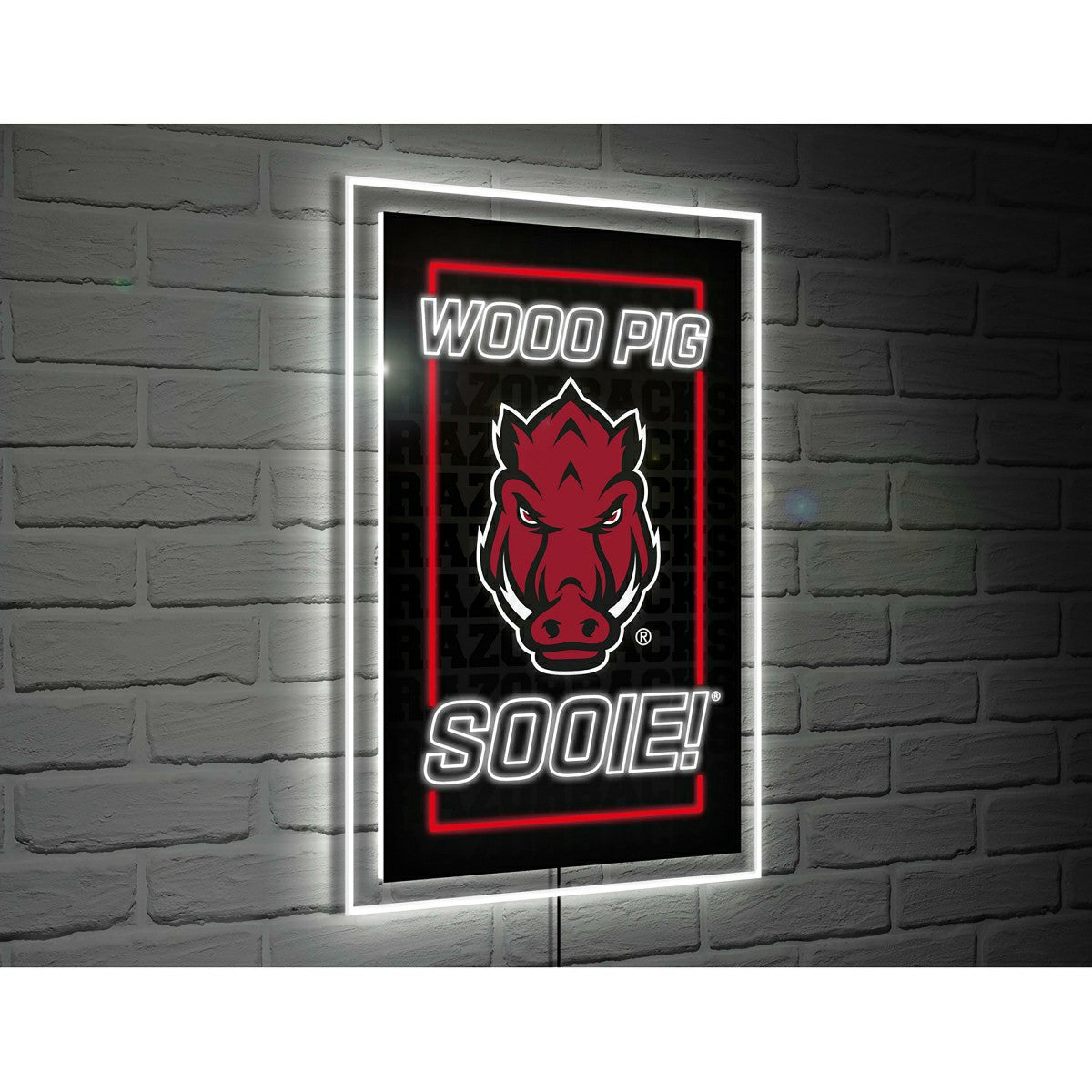 University of Arkansas College Rectangle Neolite LED Decor - Collegiate Home