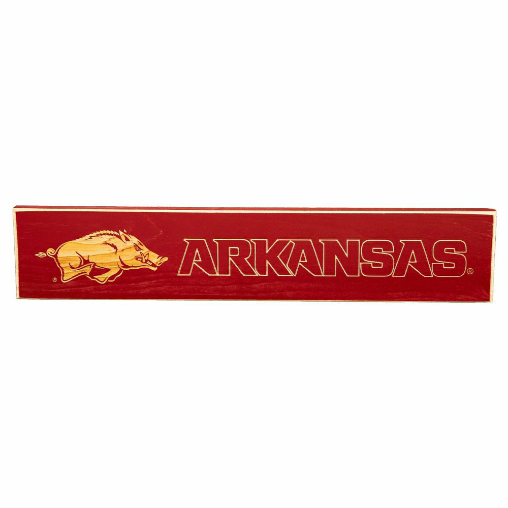 University of Arkansas Engraved Wood Sign, 3.5" x 18" - Collegiate Home