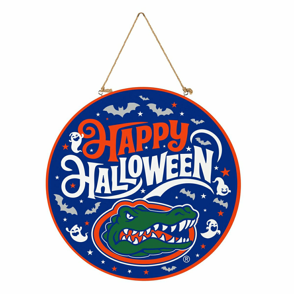 University of Florida Halloween Round Door Décor with Hanging Rope, 18 - Collegiate Home