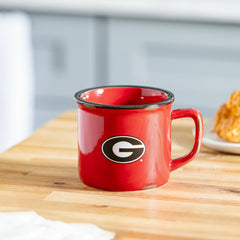 University of Georgia Ceramic Camp Cup with Enamel Finish, 14oz - Collegiate Home
