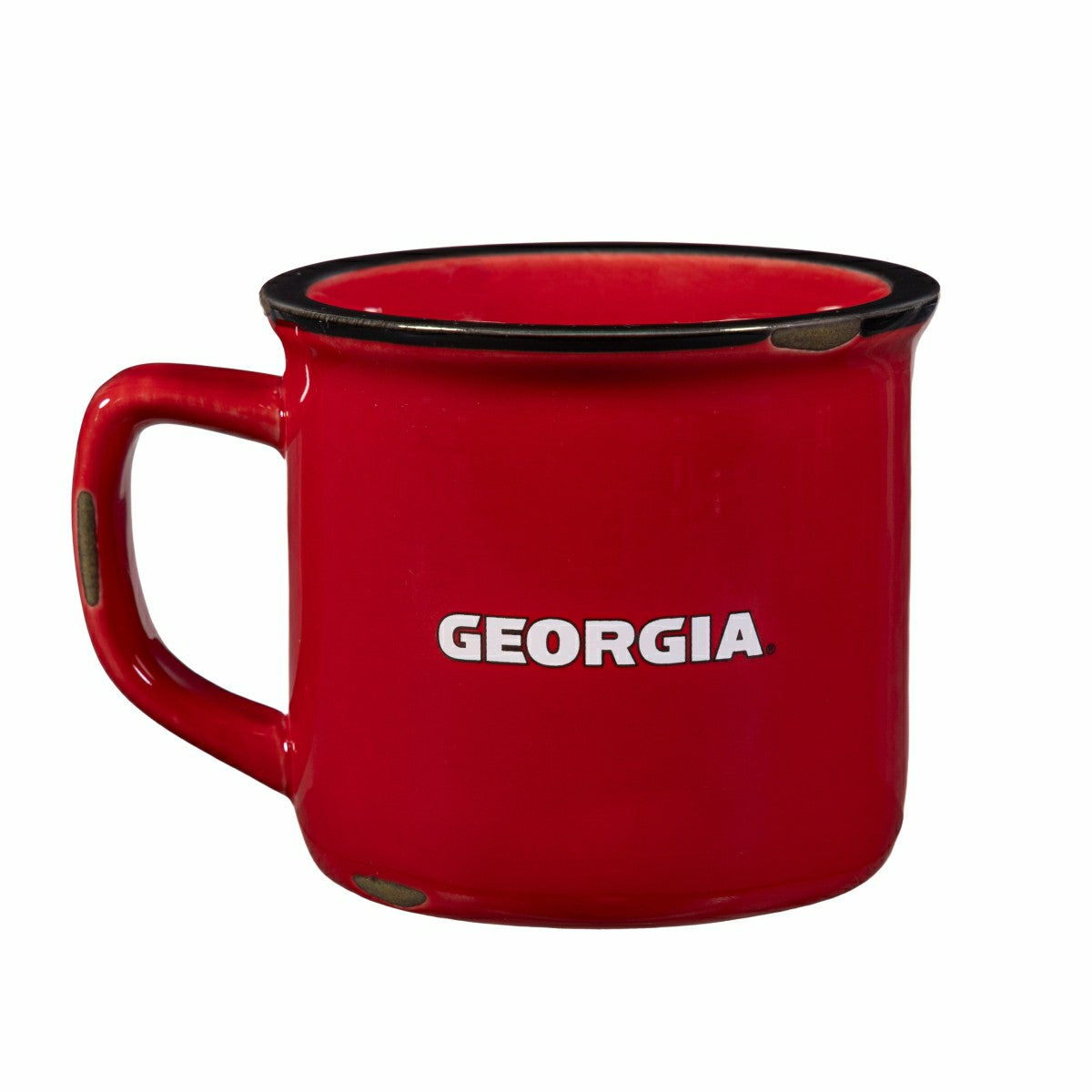 University of Georgia Ceramic Camp Cup with Enamel Finish, 14oz - Collegiate Home