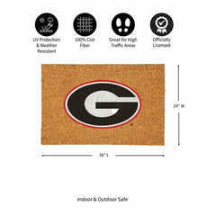 University of Georgia Large Full Color Coir Mat, 36"x24" - Collegiate