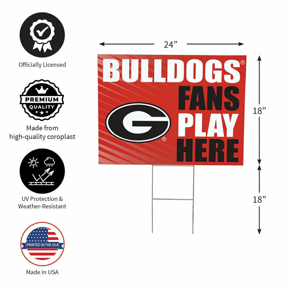 University of Georgia Coroplast Yard Sign "Fans Play Here" - Collegiate Home