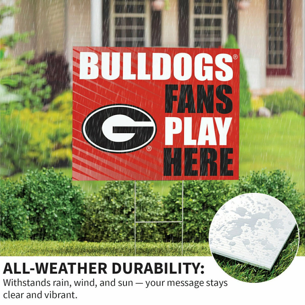 University of Georgia Coroplast Yard Sign "Fans Play Here" - Collegiate Home