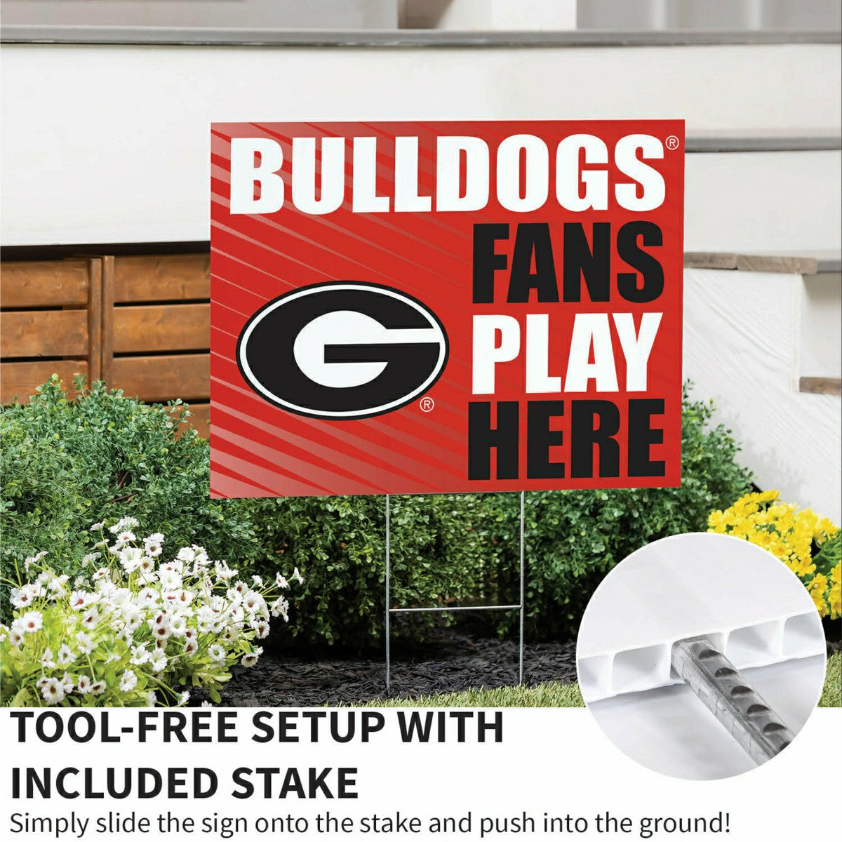 University of Georgia Coroplast Yard Sign "Fans Play Here" - Collegiate Home