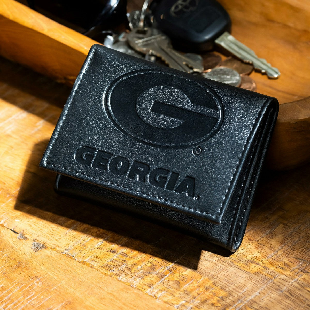 University of Georgia, Tri-Fold Wallet, Black - Collegiate Home