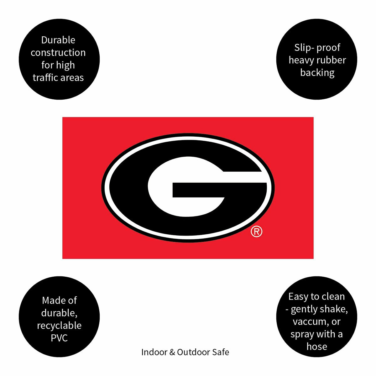Full Color PVC Mat, 16" x 28", University of Georgia - Collegiate