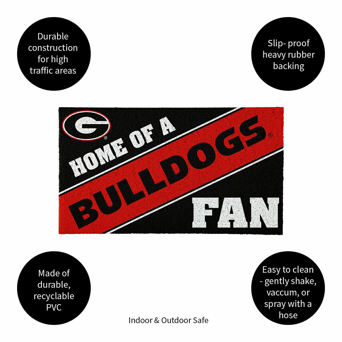 University of Georgia, PVC Mat COLOR, Home of a Fan - Collegiate