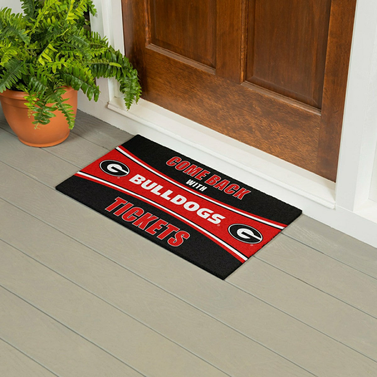 28" x 16" PVC Trapper Mat, Come Back with Tickets, University of Georg - Collegiate